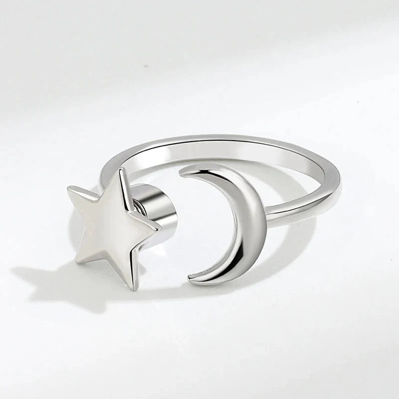 Anti Stress Anxiety Fidget Rings for Women Satinless Steel Spinner Sunflower Sun Star Ring Trendy Jewelry Gift Dropshipping Econic Blanks