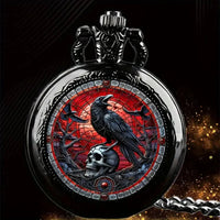 Colorful Pattern Medium Pocket Watch Retro Flip Decoration Necklace Watch Personalized Trend Male and Female Student Quartz Quick Pick Grocers
