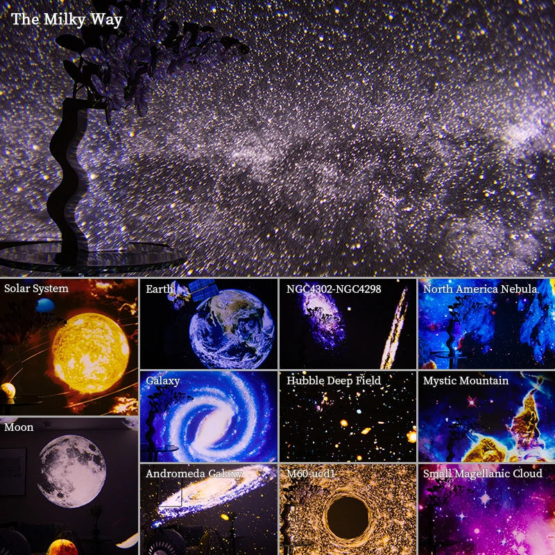 Night Light Galaxy Projector Starry Sky Projector 360° Rotate Planetarium Lamp For Kids Bedroom Valentines Day Gift Wedding Deco Quick Pick Grocers