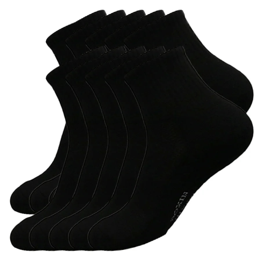 5/10/20 Pairs New Cool Men Black White Warm Socks Set Autumn Winter Male Solid Color Sport Short Socks For Men Dropshipping Quick Pick Grocers