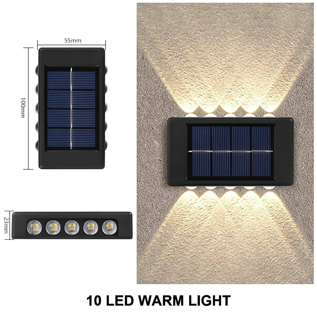 LED Solar Lights Outdoor Solar Wall Lamp Up And Down Light Illuminate for Garden Yard Street Decoration Solar Powered Light Quick Pick Grocers
