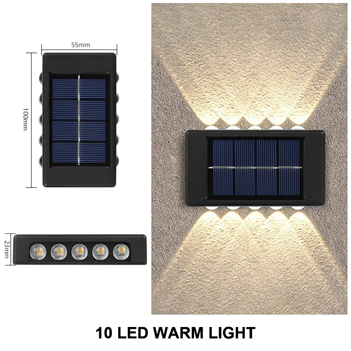 LED Solar Lights Outdoor Solar Wall Lamp Up And Down Light Illuminate for Garden Yard Street Decoration Solar Powered Light Quick Pick Grocers