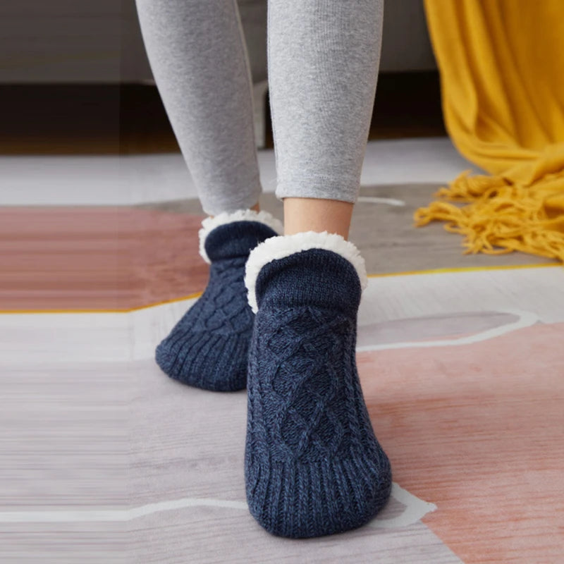 Thermal Mens Slipper Socks Winter Warm Short Cotton Thickened Home Sleeping Soft Non Slip Grip Fuzzy Floor Sock Fluffy Male Purest Peak