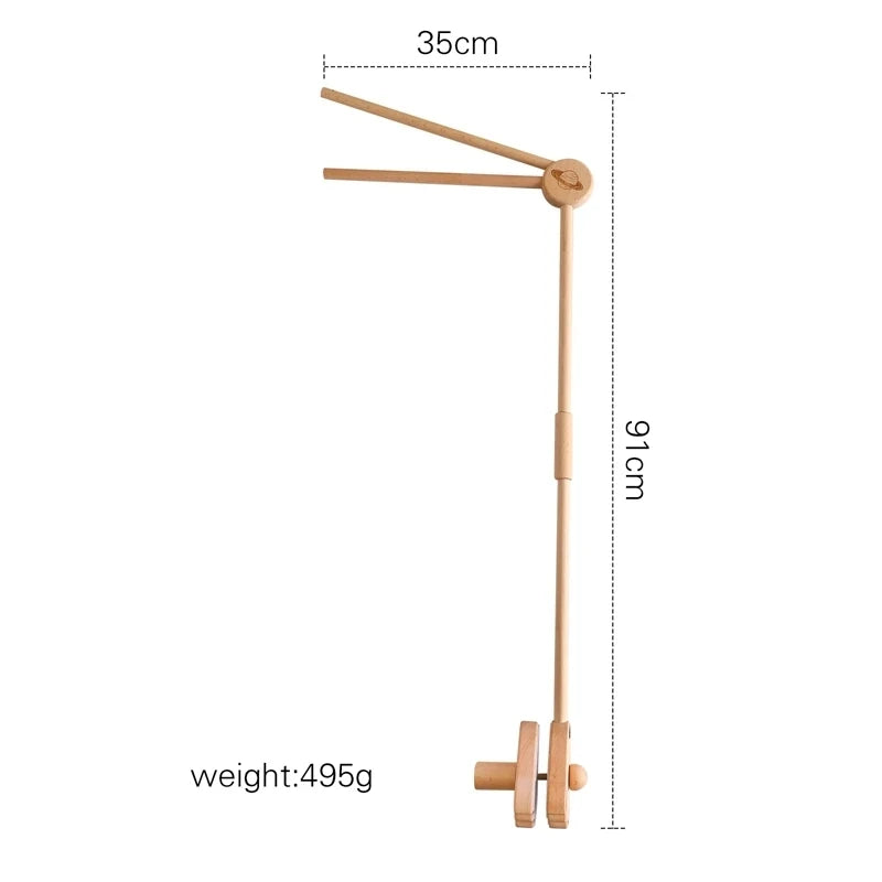 Baby Rattle Toy Bed Bell Bracket Wooden Mobile 0-12 Months Newborn Crochet Bed Bell Hanging Toys Holder Bracket Infant Crib Gift Purest Peak