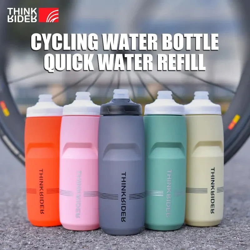 ThinkRider 620ml/750ml Bicycle Bottle MTB Road Bike Water Bottle Outdoor Sports Plastic Portable Large Capacity Drink Cycling Quick Pick Grocers