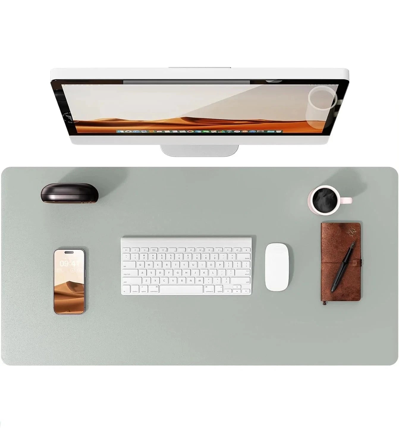 Large Mouse Pad,Office Desk Mat, Leather Desk Pad Protector, Non-Slip PU Leather Desk Blotter, Laptop Desk Pad Econic Blanks