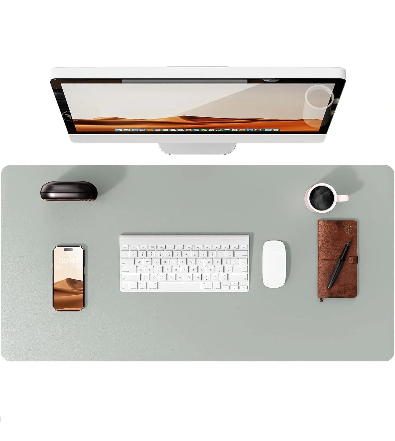 Large Mouse Pad,Office Desk Mat, Leather Desk Pad Protector, Non-Slip PU Leather Desk Blotter, Laptop Desk Pad Quick Pick Grocers