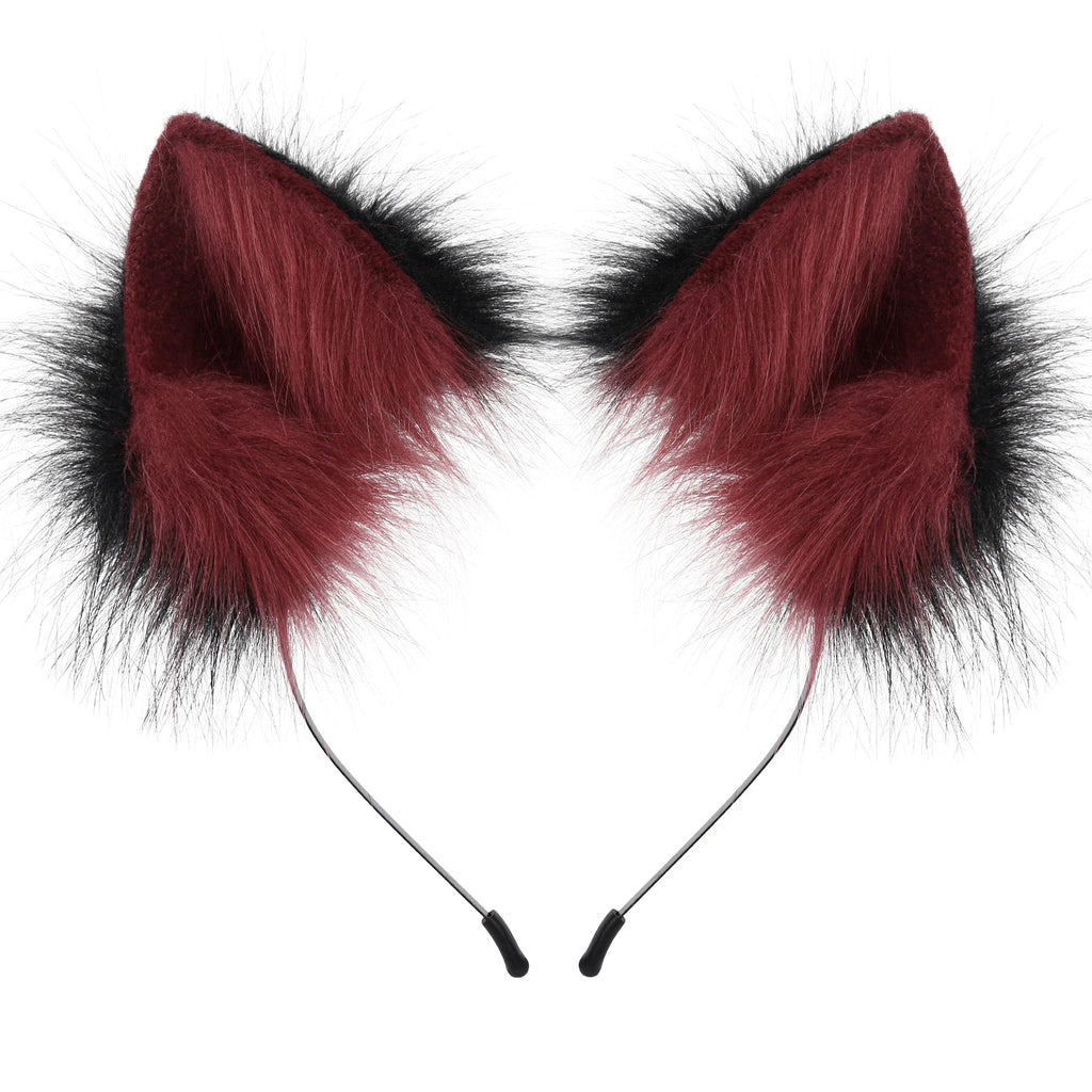 Handmade Faux Fur Animal Ears Headband Furry Cat Fox Ear Hairhoop Headwear Costume Accessory for Cosplay Masquerade Quick Pick Grocers
