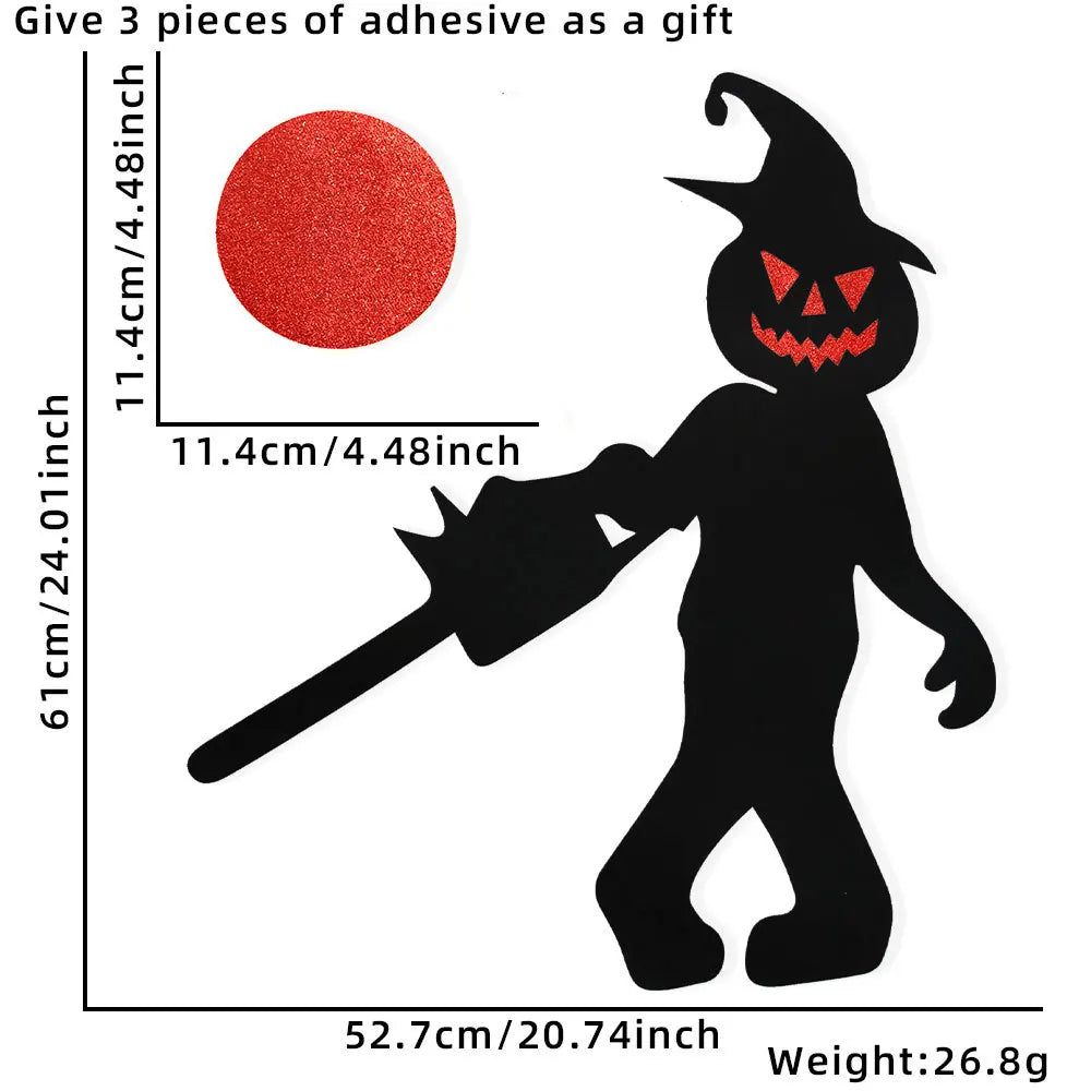 Halloween decoration room door stickers window decor skeleton hand pumpkin DIY devil witch hat glass window stickers ghost Econic Blanks