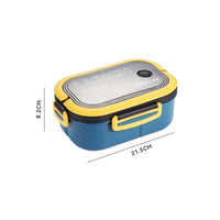 1200ML 2 Layer Bento Lunch Box With Spoon Fork, Kid High Capacity Microwae Food Containers Portable Leakproof Office Camping Quick Pick Grocers