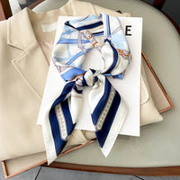 Neckerchief Female Luxury Square Scarf for Women Silk Feeling Shawl Satin Hijab Fashion Wraps Hair Bands Ribbon Headband Bandann Quick Pick Grocers