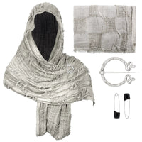 Medieval Vintage Hooded Shawl Scarf Cloak For Men Women Renaissance Halloween Tattered Layered Textured Frayed Cosplay Costume Quick Pick Grocers