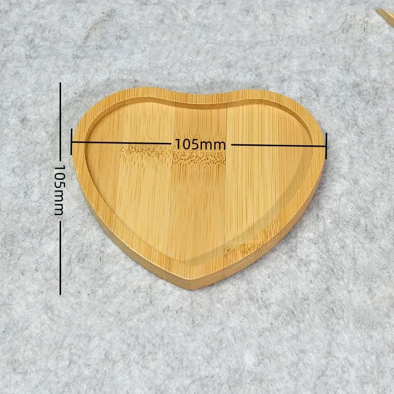 Multi Bamboo Tray Wood Saucer Flower Pot Tray Cup Pad Coaster Plate Kitchen Decorative Plate Creative Coaster Coffee Cup Mat Quick Pick Grocers