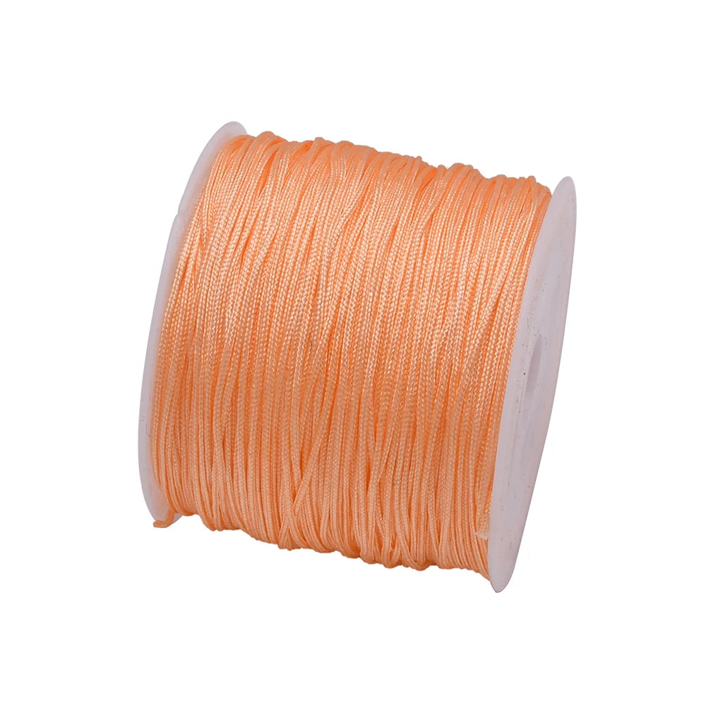50Yds 0.8mm Crafts Nylon Cord For Jewelry Making Beading Braided Nylon Satin String for Bracelets Rattail Trim Chinese Knot Econic Blanks