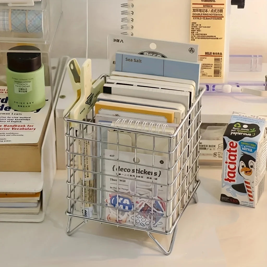 1pc Office Desk Storage Basket - Multi-functional Storage Basket, Shelf Basket Quick Pick Grocers