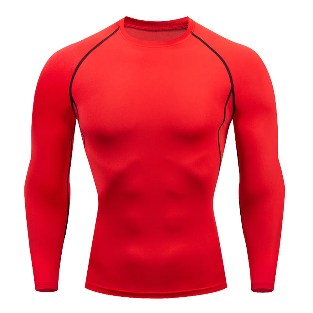 Men Bodybuilding Sports T-Shirt Quick Dry Running Shirt Long Sleeve Compression Top Gym T Shirt Men Fitness Tight Rashgad Quick Pick Grocers