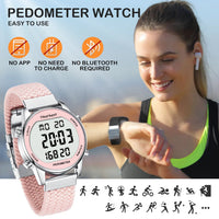 Hearkent Pedometer Sport Watches Step Counter Watch Women Digital Watches Calories Mile Stopwatch Countdown for Walking Tracker Quick Pick Grocers