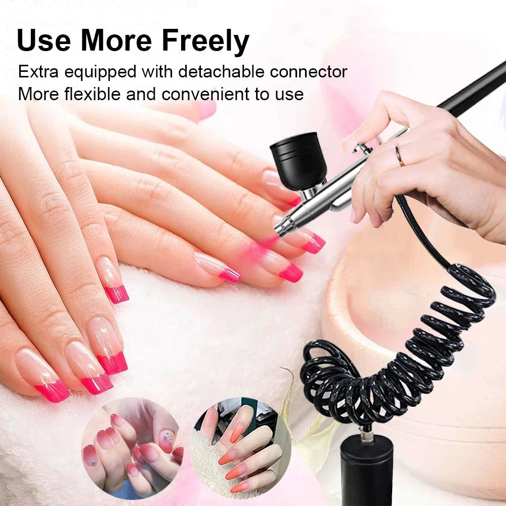Airbrush Nail with Compressor Portable Air Brush with Compressor For Nails Art Cake Painting Craft Airbrush Nail Art Compressor Econic Blanks