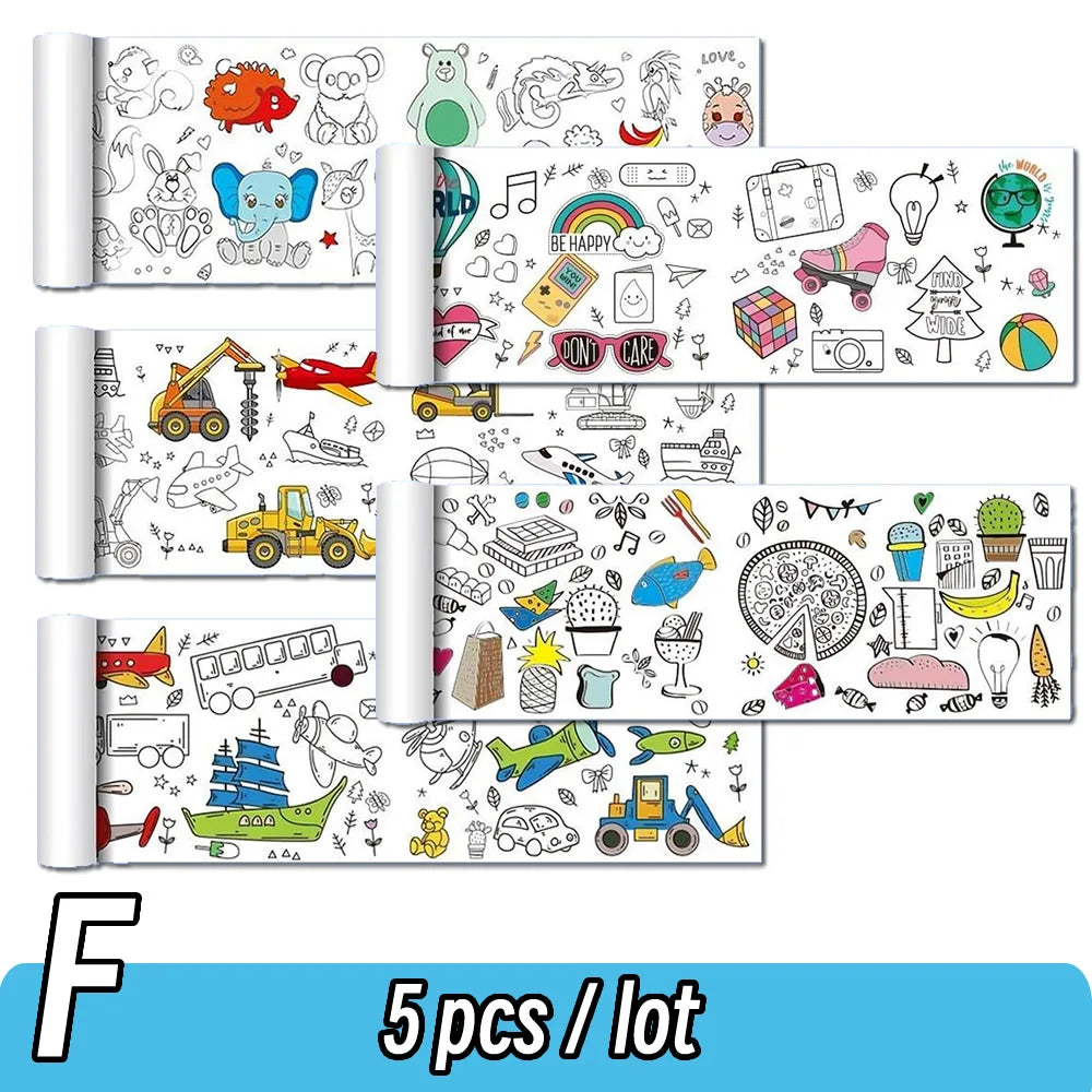 90cm Animal Canvas Children's Drawing Roll DIY Coloring Paper Roll Color Filling Graffiti Paper-cut Painting Educational School Quick Pick Grocers