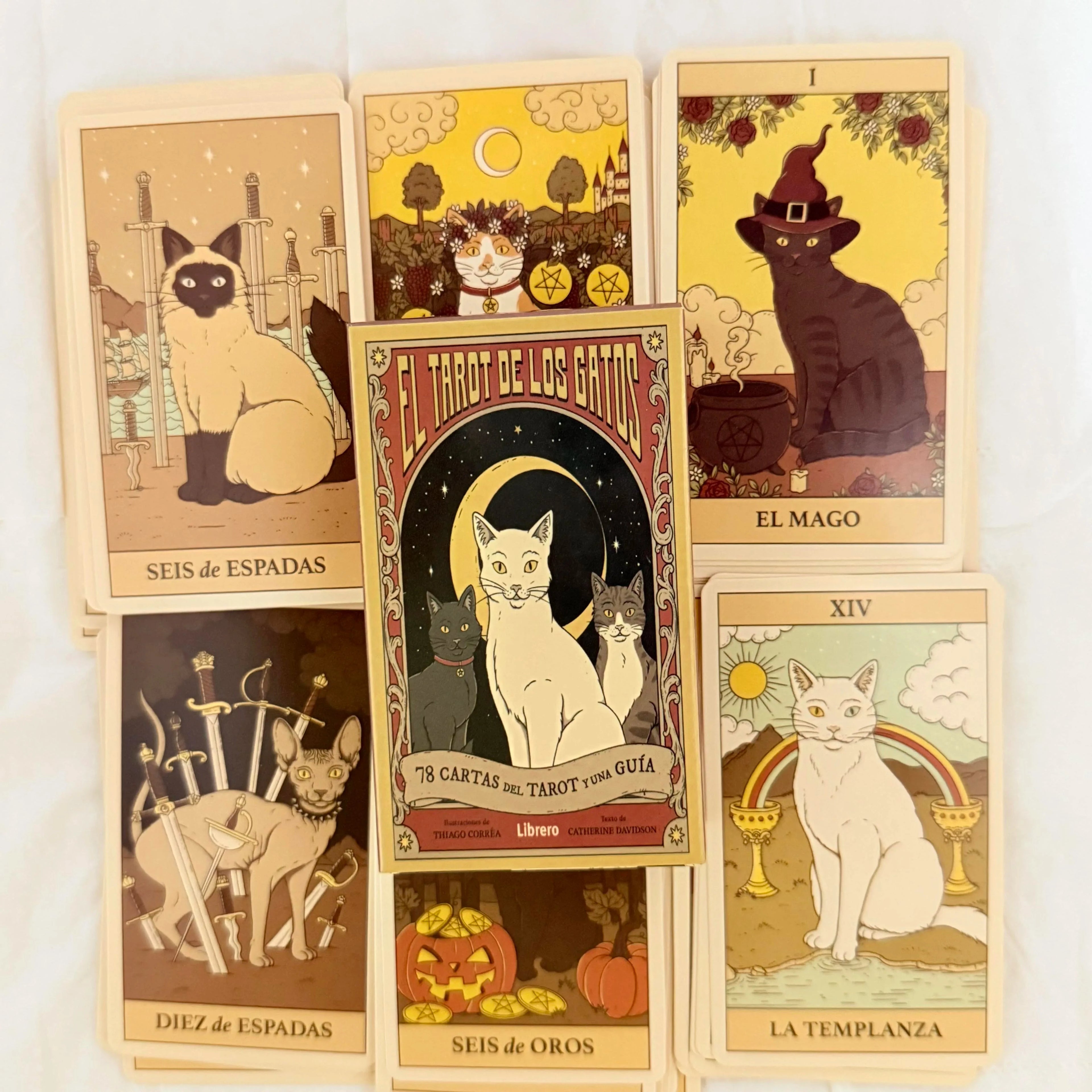 El Tarot De Los Gatos Cards 78 cartas del tarot Spanish Edition Cats Rule Earth Divination Deck Borad Playing Games Econic Blanks