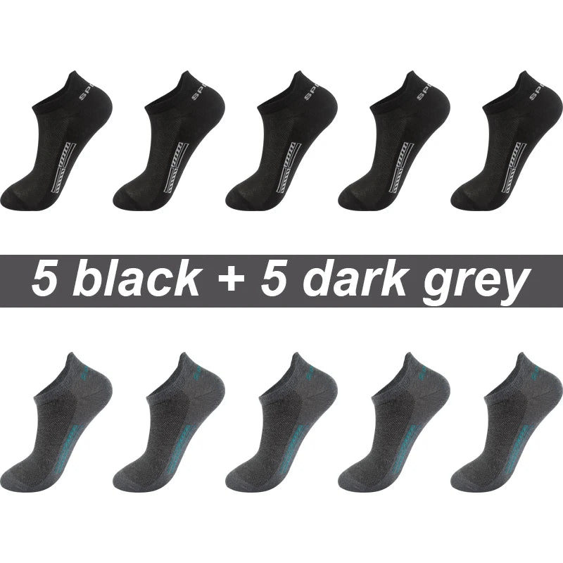 High Quality 10Pairs Men Socks Combed cotton 100% Summer Sports Sock Plus Size EUR38-48 Quick Pick Grocers