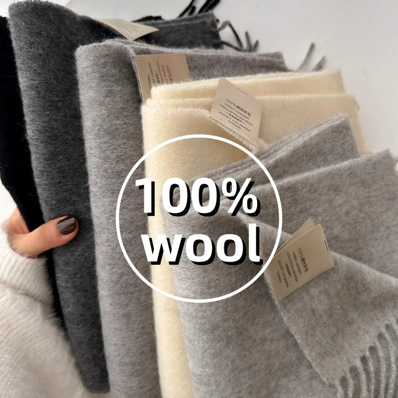 Winter Narrow Scarf 28 Color 100% Wool Scarf Hot Selling Solid Color Scarf Men's and Women's Universal Warm and Cold proof Scarf Quick Pick Grocers