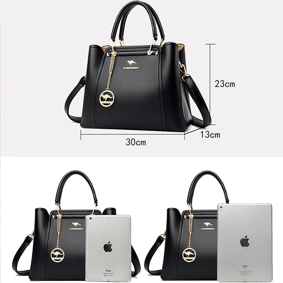 2024 Luxury Women Designer 3 Layers Shoulder Crossbody Sac Ladies Large Capacity Leather Handbags Shopper Brand Messenger Totes Quick Pick Grocers