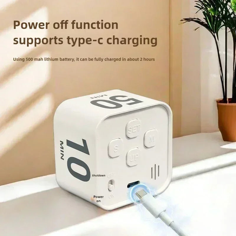 Productivity Timer Cube Timer Gravity Sensor LED Display 4Preset Productivity Time Kid Time Management Kitchen Tools Accessories Quick Pick Grocers