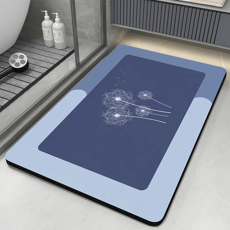 Diatomaceous Earth Bath Mat Bathroom Rug Absorbent Non-slip Floor Foot Mats Quick Dry Shower Carpet Toilet Pad Doormat Washable Econic Blanks