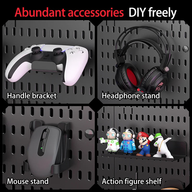Home Study Storage Pegboard: Suitable for Displaying Figurines, Desk-Top Standing & Clip-On Storage for Furniture Items Quick Pick Grocers