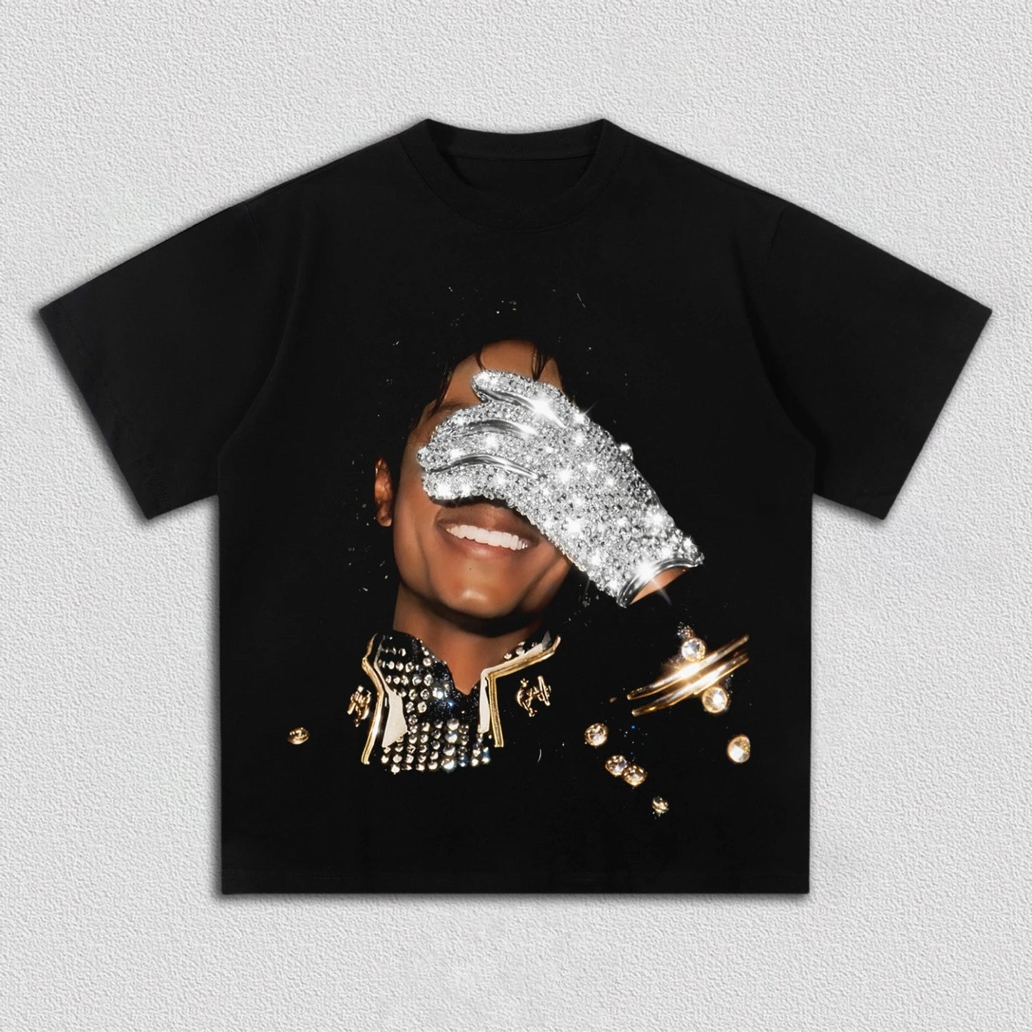 Summer Men's MJ Michael Jackson Printed 100%CottonNeutral O-Neck Short Sleeve Men's and Women's Fashion Hip Hop T-shirt Fan Gift Quick Pick Grocers