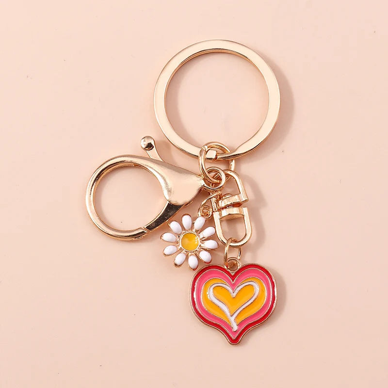 New Colorful Rainbow Keychains for Car Key Souvenir Gift for Women Men DIY Handbag Pendants Hanging Key Ring Jewelry Accessories Quick Pick Grocers