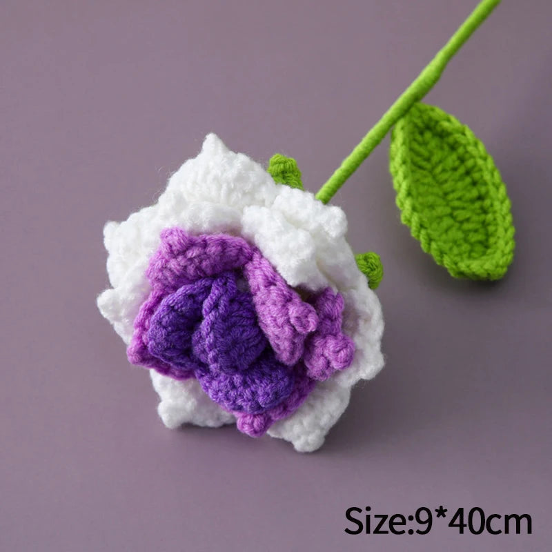 1pc Tulip Crochet Flowers Artificial Woven Flowers Handmade Tulipanes Wedding Gift for Guest Home Decoration Mother's Day Gift Quick Pick Grocers