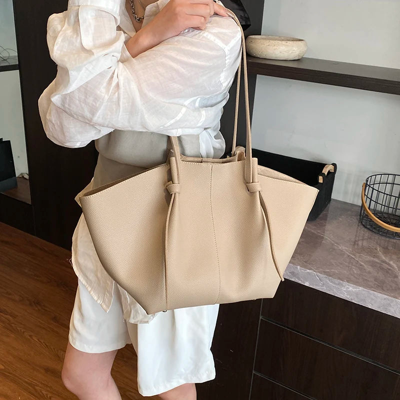 Branded Designer Shoulder Tote Bags For Women Soft PU Leather 2-IN-1 Big Capacity Shopper Tote Set 2025 Luxury Designer Handbags Quick Pick Grocers