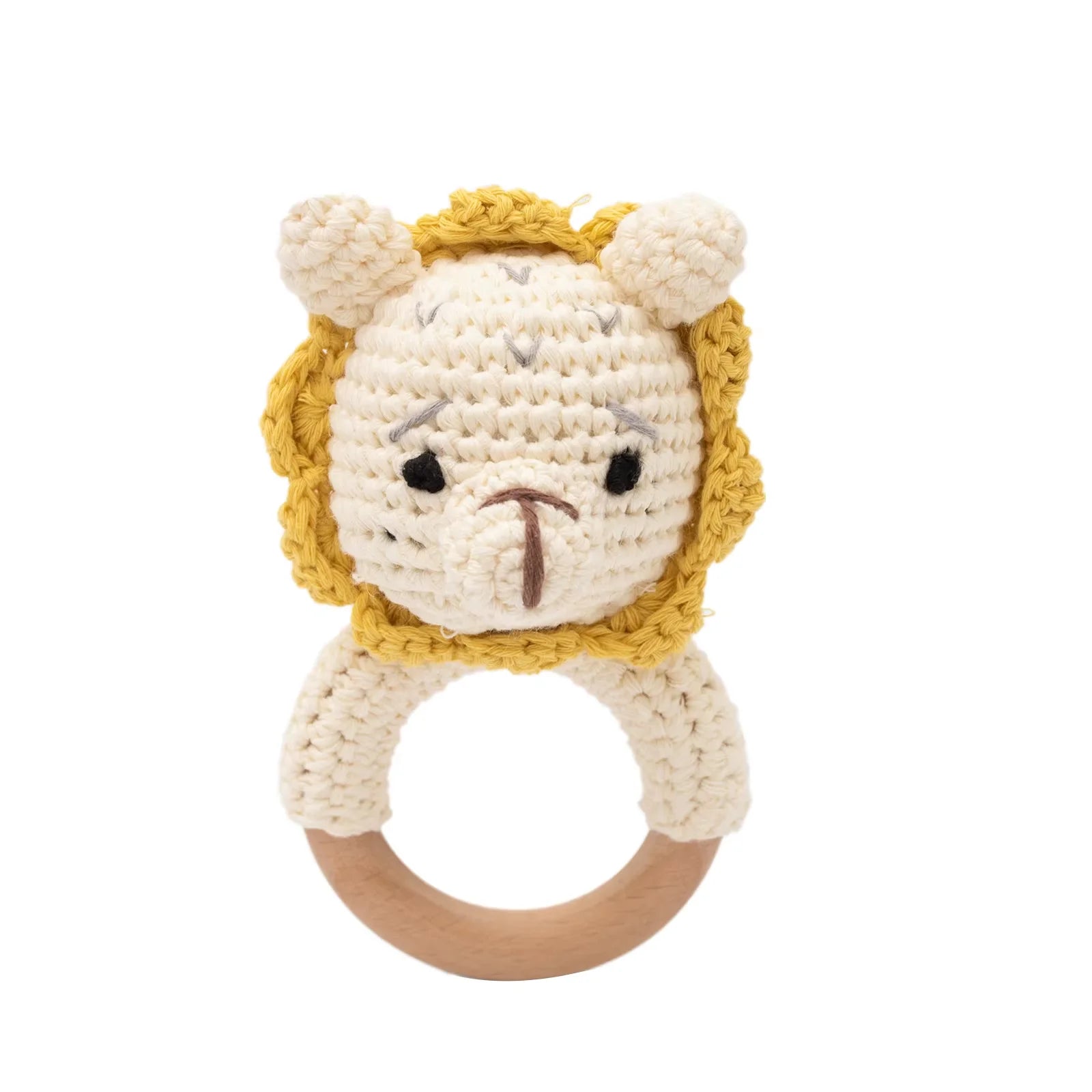 Baby Crochet Rattle Wooden Teether Toy BPA Free Wood Rodent Rabbit Rattle Baby Mobile Play Gym Newborn Educational Music Toys Purest Peak