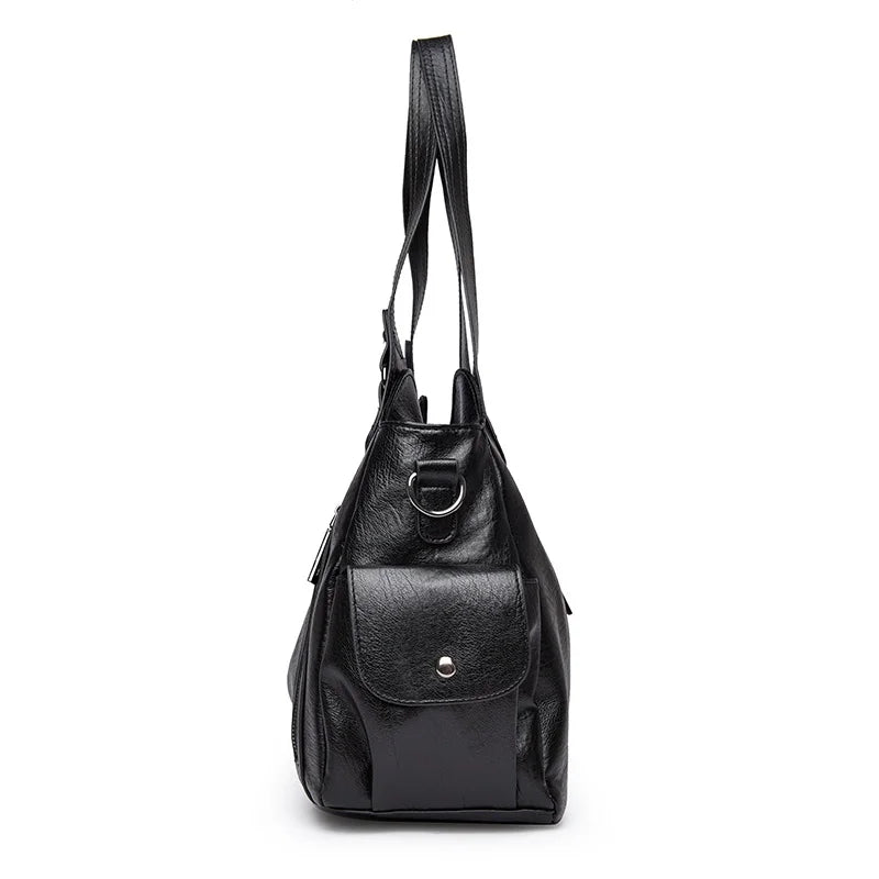 Pu shoulder bag fashionable temperament zipper opening design daily commuter handbag Quick Pick Grocers