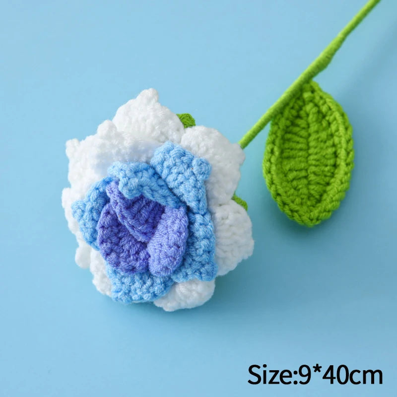 1pc Tulip Crochet Flowers Artificial Woven Flowers Handmade Tulipanes Wedding Gift for Guest Home Decoration Mother's Day Gift Quick Pick Grocers
