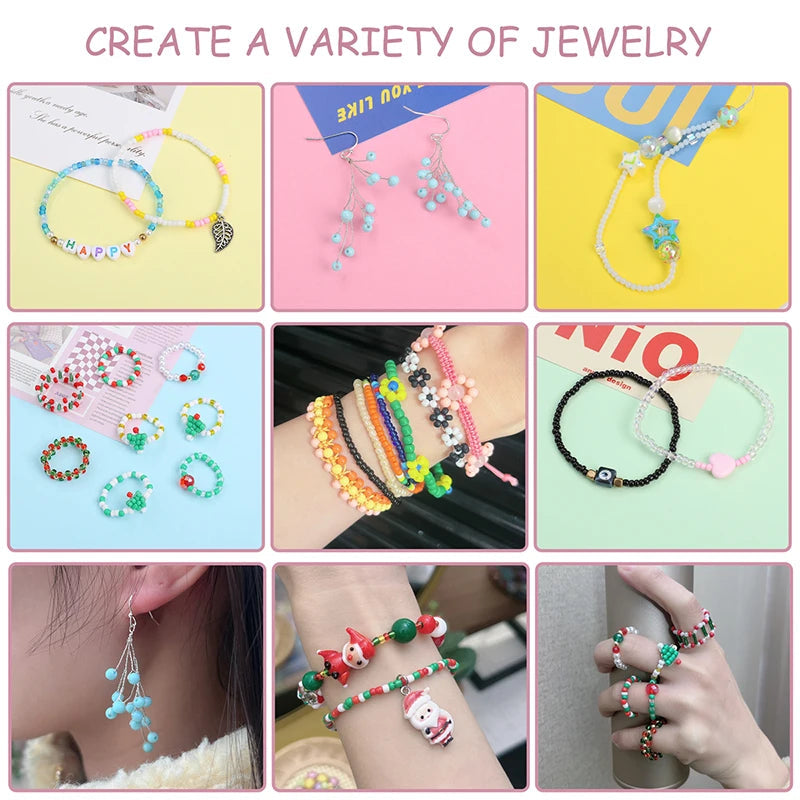 About 5200Pcs24 Grid Rice Bead Box Handmade DIY Jewelry Bracelet Earrings Kandi Jewelry Accessories Materials Econic Blanks