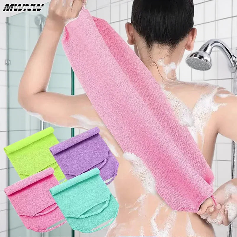 High Elasticity Frosted Long Shower Towel Shower Body Brush Bathing Massage Back Body Exfoliating Bathroom Wash Brush Bath Tools Quick Pick Grocers