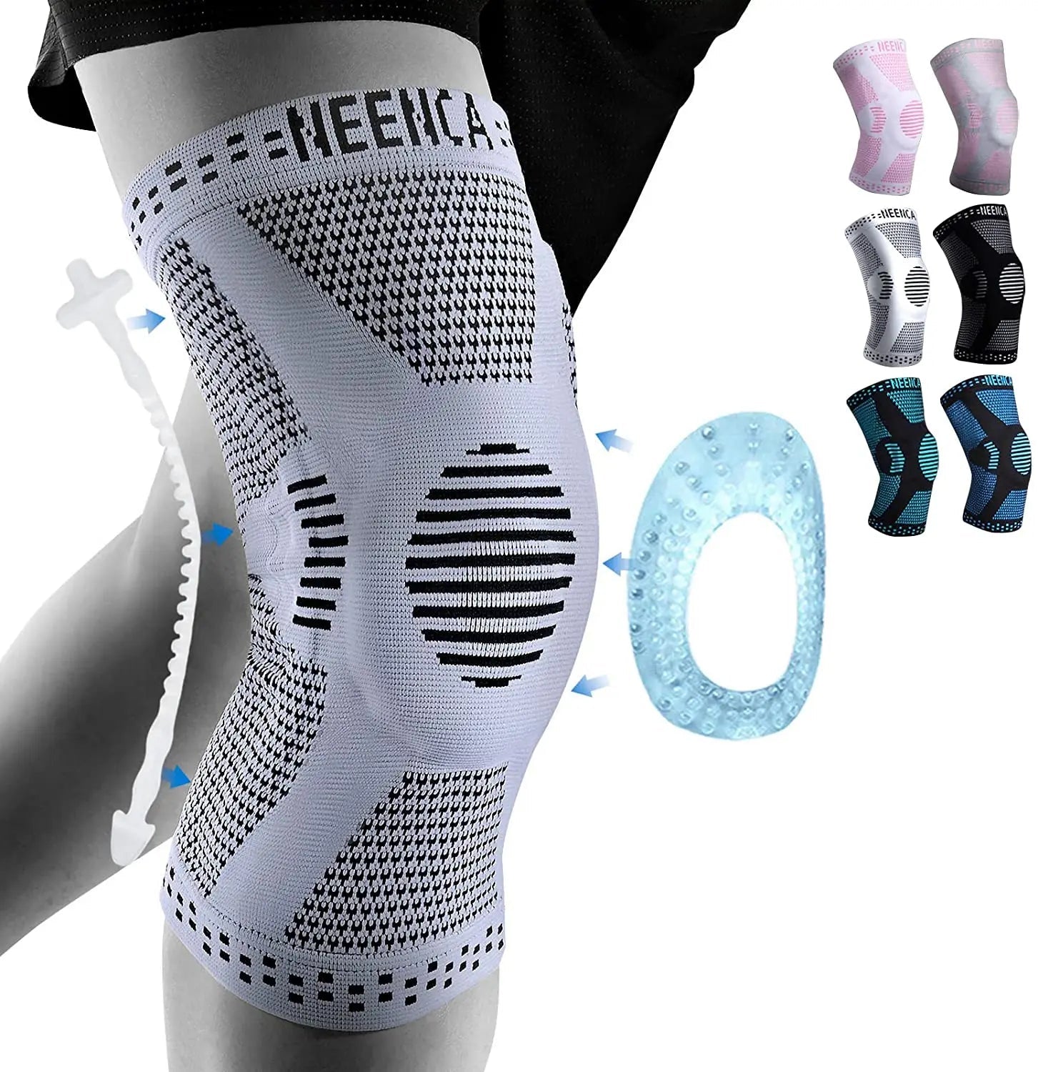 NEENCA Copper Knee Brace Knee Support with Patella Gel Pad &Side Stabilizers for Knee Pain Sport Arthritis ACL Joint Pain Relief Quick Pick Grocers