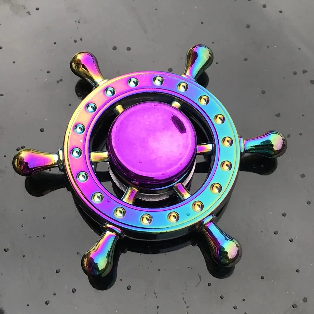 Metal Rainbow Fidget Spinner Colorful EDC Hand Spinner Anti-Anxiety Toy for Children Adult Relieves Stress Finger Spinner Gifts Econic Blanks