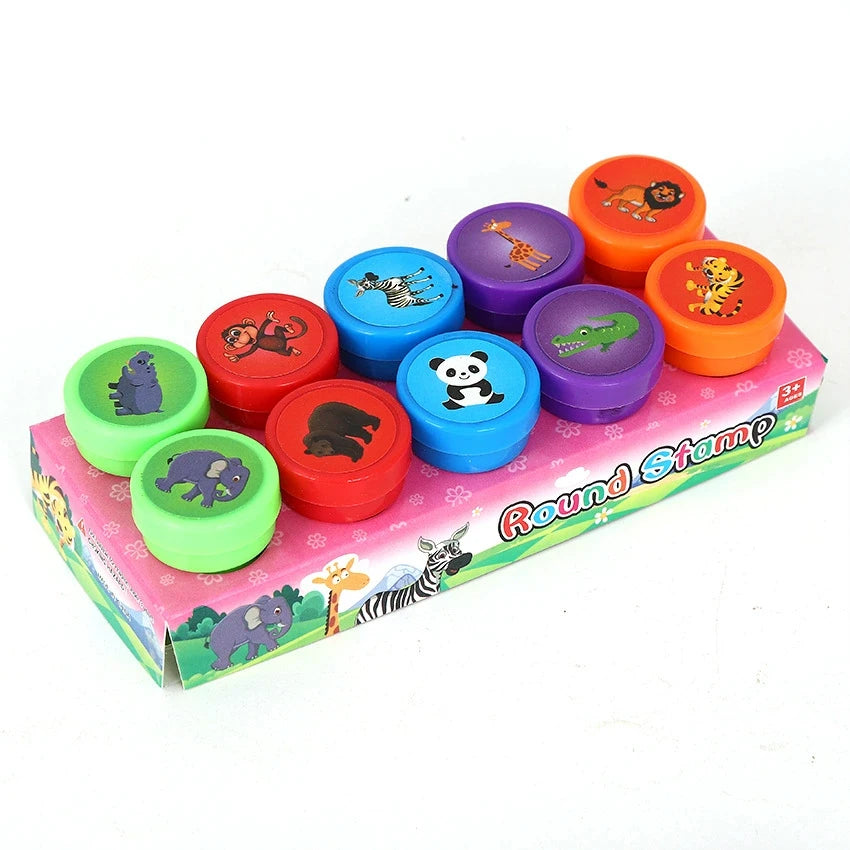 10pcs Assorted Stamps for Kids Self-ink Stamps Children Toy Stamps Smiley Face Seal Scrapbooking DIY Painting Photo Album Decor Quick Pick Grocers