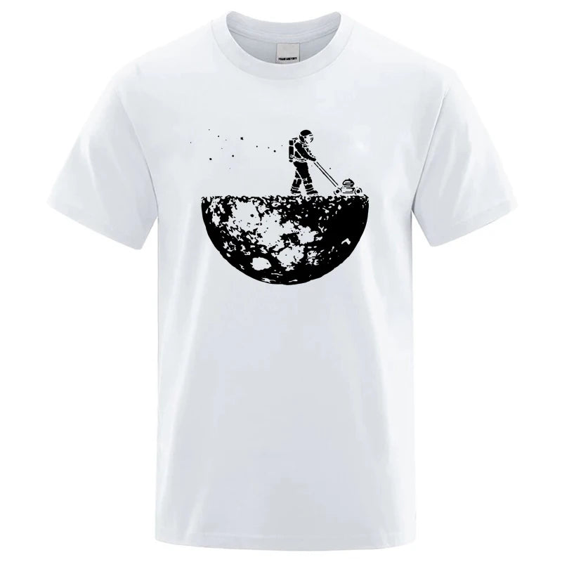 Men T-shirt High Quality Funny Cotton Blend Lunar Cleaner Printing Casual Cool Loose O-neck Male  for MenT-shirt Hip Hop Tees Quick Pick Grocers