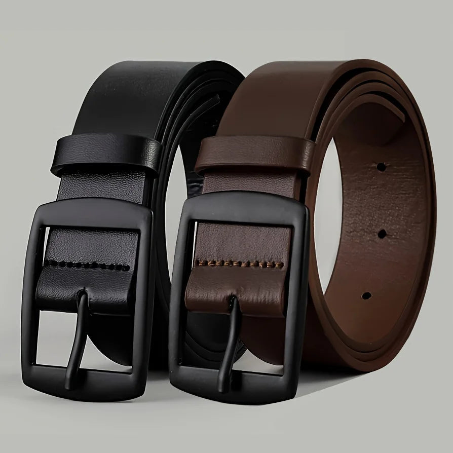 New Luxury Belt for Men PU Leather Belt Metal Pin Buckle High Quality Famous Brand Designer Waist Strap Belt for Jeans Plus Size Quick Pick Grocers