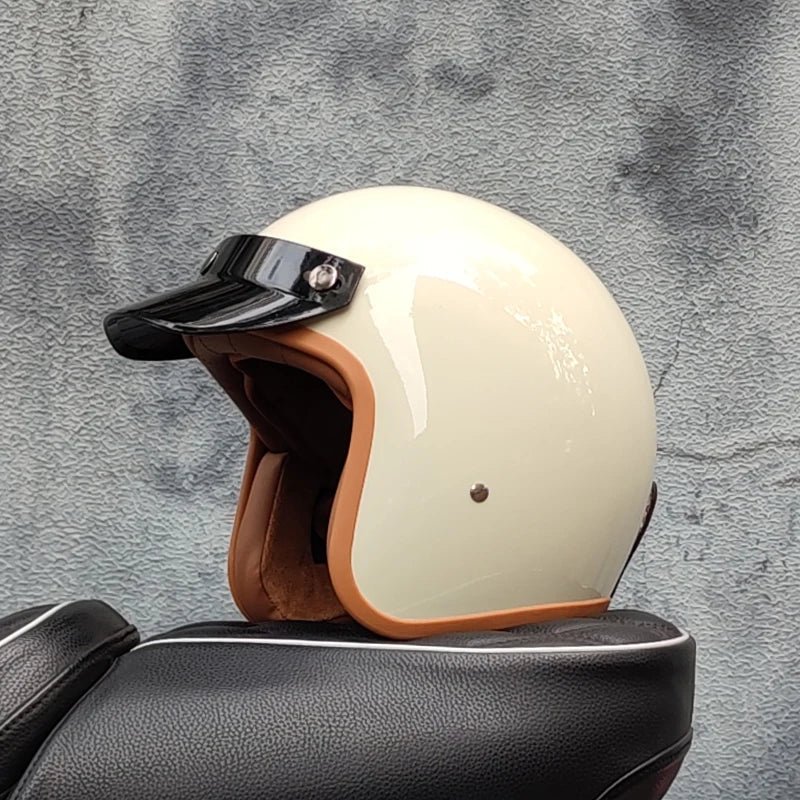 Retro semi-open motorcycle helmet cross-country motorcycle accessories motorcycle helmet 3/4 retro helmet in winter Quick Pick Grocers