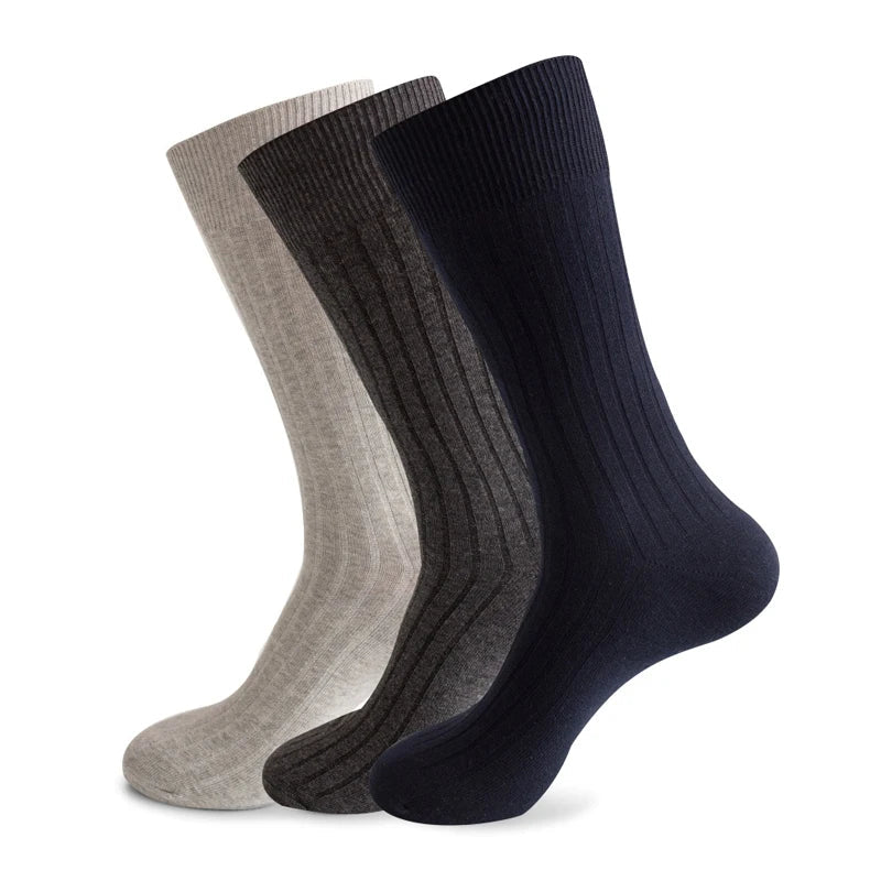 Man Long Socks Plus Combed Cotton Striped Business Breathable,Deodorant Party Dress Large Size Formal Socks Gentleman EU45-50 Quick Pick Grocers