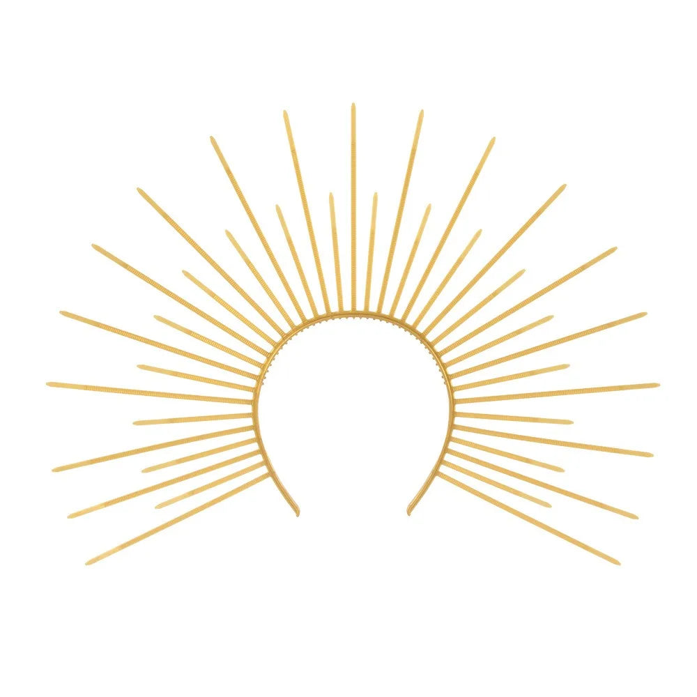 Fashion Sun God  Headband Star Gold COSPLAY Hair Hoop Moon The  of the Virgin Mary Halloween Headband Halloween Headwear Quick Pick Grocers