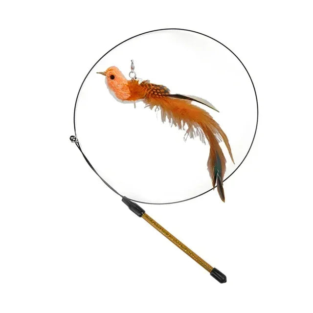 Simulation Bird Cat Toys Funny Interactive Peacock with Bell Cat Stick Toy for Kitten Playing Teaser Wand Toys Pet Cats Supplies Quick Pick Grocers