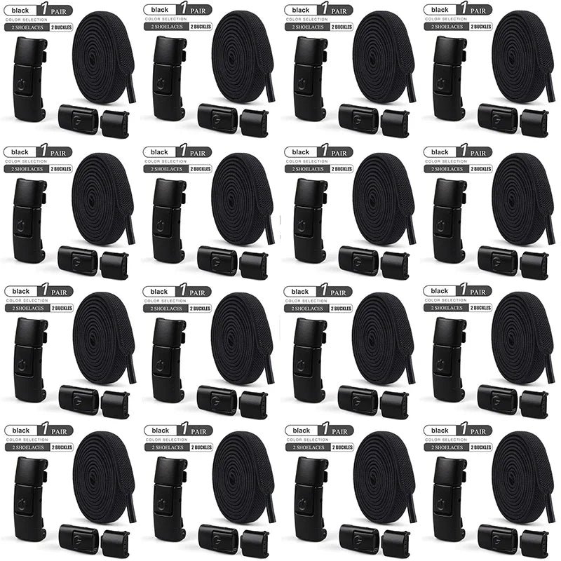 8mm No Tie Shoe Laces Press Lock Shoelaces Without Ties Elastic Laces Sneaker Kids Adult Widened Flat Shoelace for Shoes Quick Pick Grocers