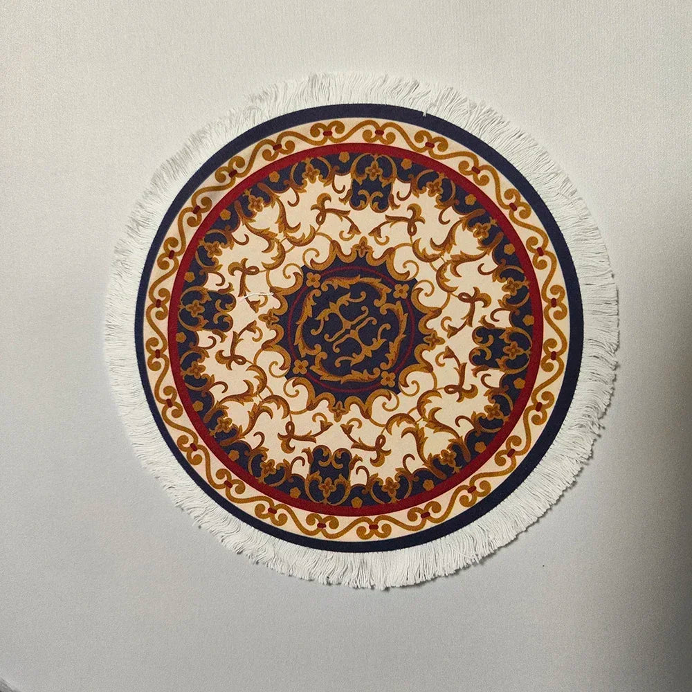 Woven flower Persian carpet small coaster wholesale merchants cheap mouse pad desk mat retro style rubber non-slip computer mats Quick Pick Grocers
